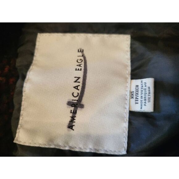 American Eagle Sherpa Women's XS Buffalo Plaid Red Black Lined Pullover - Picture 4 of 5